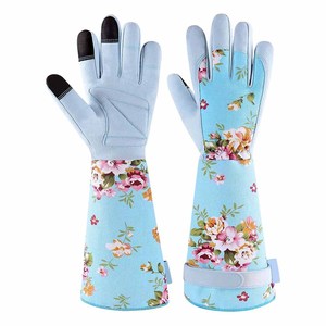 Guantes de Jardinería Resistentes con Puño Largo para Mujer, Diseño Floral, con Pantalla Táctil, Protección Contra Espinas - Product Image 2
