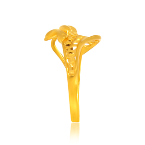 Anello Celestia Leaf Wave placcato oro, ispirato alla natura, traforato, da donna, elegante anello a foglia astratta. - Product Image 3