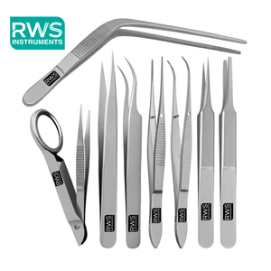 RWS INSTRUMENTS – Kit de 8 pinces à épiler de précision à pointe fine avec loupe – Instruments chirurgicaux professionnels en acier inoxydable - Product Image 1