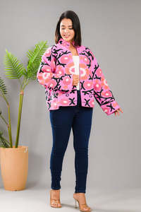 Chaqueta Bordada con Flores Rosas para Mujer, Mangas Largas, Hecha a Mano, Informal, a la Moda, Cómoda para Uso Diario - Product Image 5