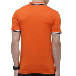 Men's Orange <b>Half</b> Sleeve for <b>Shirt</b> 100% Cotton Jersey Solid Color Casual Breathable Front Logo <b>Button</b> Regular Fit Woven - Product Image 3