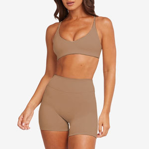 Traje de Yoga de 2 piezas para mujer, ropa de gimnasio sin costuras, sujetador superior con pantalones cortos a juego, conjuntos de entrenamiento, conjunto de gimnasio - Product Image 2