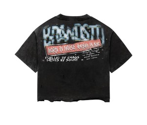 Camiseta de hombre 2026 de diseño personalizado, de alto gramaje, corte crop y boxy, estilo vintage con hombro caído y pedrería, para streetwear - Product Image 2