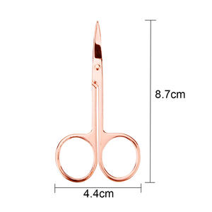 Ciseaux à cuticules professionnels en acier inoxydable, petits, pour manucure, ciseaux courbés tranchants pour sourcils, nez et cils - Product Image 3