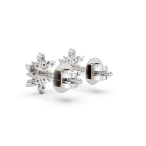 Boucles d'oreilles en diamant de laboratoire en forme de flocon de neige pour femmes, idéales pour les mariages, les fêtes et les cadeaux - Vente en gros - Product Image 3