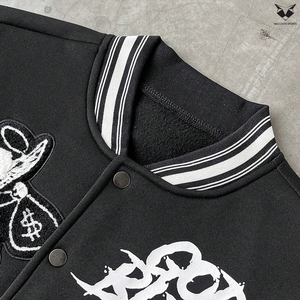 Chaqueta Varsity para Hombre, Estilo Moderno, con Parches y Estampado de Letras, Estilo Urbano, Corte Holgado, Chaqueta Bomber de Alta Calidad, Chaqueta de Béisbol - Product Image 6