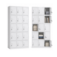 Armoire de rangement métallique à 15 portes pour bureau, école, salle de sport et plage