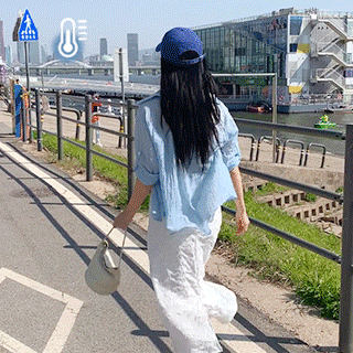 BS8200 Women's Summer Loose Fit Roll-Up Long Sleeve Shirt Light Fit See-Through Mood Order Rush