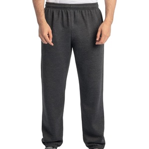 Pantalon de jogging en molleton gris foncé pour homme, taille élastique, décontracté, poches latérales, tricoté mi-lourd, idéal pour l'automne - Product Image 4