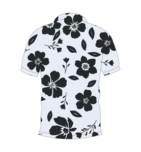 Men’s <b>White</b> Black Floral Print <b>Polo</b> Shirt Casual Short Sleeve Summer Collared Fashion Golf T Shirt - Product Image 2