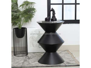 Mesa de Centro Moderna y Compacta de Madera de Mango con Estantes, Mesa Auxiliar Multiusos para Sala de Estar - Product Image 2