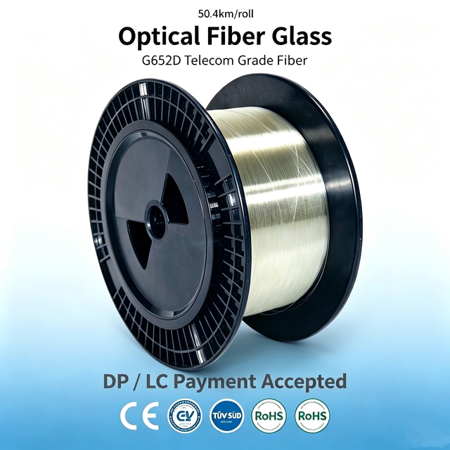 50.4KM SM Corning Fiber Optic Material G657A1 G657A2 Glass Bare Optical Fiber