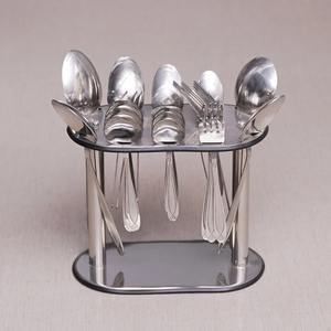 Ensemble de couverts en acier inoxydable fait main de 29 pièces, finition de qualité alimentaire, lavage à la main uniquement, design classique, compatible micro-ondes et four - Product Image 1