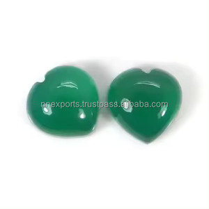 Cabochon en onyx vert naturel de 10 mm, lisse, en forme de cœur, pierre précieuse de haute qualité, design artisanal pour la fabrication de bijoux, fournisseur régulier - Product Image 2