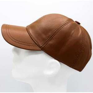 Casquette de baseball en cuir PU marron, 6 panneaux, réglable, unisexe, décontractée, couleur unie, toutes saisons, taille adulte - Product Image 5