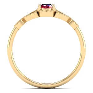 Bagues de fiançailles REYES en argent sterling 925 avec rubis ovales de 0,5 carat pour femmes, cadeaux d'anniversaire, vente en gros - Product Image 4