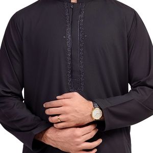 Conjunto de Kurta Pajama Reversible de Algodón para Hombre, Color Granate Oscuro, Tradicional Pakistaní, el Más Vendido, para Ocasiones Casuales y Bodas - Product Image 3