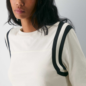 Camisetas de Verano para Mujer, a la Moda, Transpirables, con Logotipo, Casuales, de Manga 3/4, Cuello Redondo, para Mujer de Negocios - Product Image 3