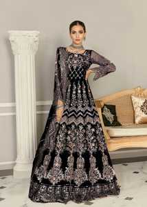Women's Black Silk Embroidered Lehenga Choli Floor-Length Traditional Wedding Dress India Pakistan Style - Product Image 4