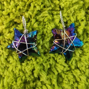 Fournisseur en gros de cristaux de pierre naturelle quartz rose pointes de flèches en forme d'étoile en fil de cuivre et d'argent enroulé bijoux pendentif - Product Image 4