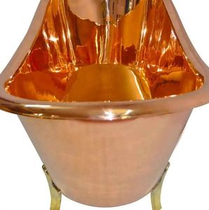 Copper <b>Bath</b> Tub Skirted Bas Handmade Free Sanding Double Slipper outside Shined for Bathroom Use - Product Image 4