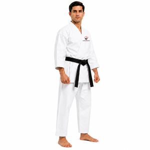 Uniforme de Karate Personalizado, Karate Gi Blanco, Traje de Artes Marciales para Hombre Adulto, Entrenamiento, Algodón, con Cinturón Negro, Logotipo OEM, Venta al Por Mayor - Product Image 4