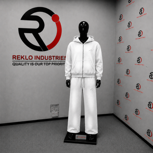 White <b>Full</b> <b>Zip</b> <b>Hoodie</b> Tracksuit Men Custom Logo Two Piece Casual Streetwear Jogging Suit Relaxed Fit Sportswear Set Wholesale - Product Image 3