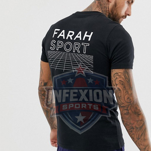 T-shirt à manches courtes pour homme, imprimé géométrique noir, coupe ajustée, séchage rapide, jersey sportif, col rond - Product Image 2