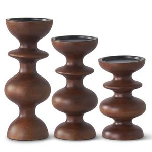 Modern Wooden Candlestick Holder Set Fancy Shape Home Decoration Durable Tabletop Accessories - Product Image 5