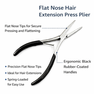 Nuevos Tenazas Profesionales de Punta Plana para Extensiones de Cabello, con Logotipo Personalizado, Fuerte Agarre, para Micro-Extensiones, Uso Comercial, Plateadas - Product Image 2