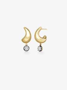 2 Cut Dangle Drop Earring Prong Set Solitaire <b>Push</b> Back Georgian Blackened Pair 14K 18K Solid Gold IGI Certified Lab Grown - Product Image 4