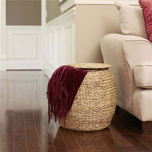 Paniers en jonc de mer avec couvercles, vente en gros économique, paniers en osier de petite taille, paniers à bonbons, grands paniers à linge sale pour salle de bain, paniers en papier de jacinthe d'eau - Product Image 3