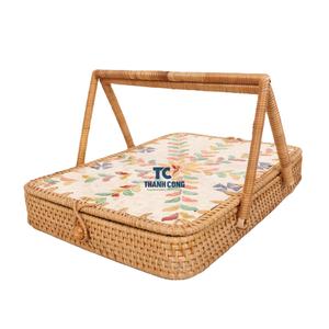 Venta caliente Conjunto de ratán Madre de perla con incrustaciones Bandejas para servir manteles individuales de ratán servilletas de ratán Decorativo para el hogar Hecho en Vietnam - Product Image 2