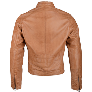 Chaqueta Varsity de Cuero Genuino Marrón para Hombre, Marca PIHA SPORTS, Transpirable, Estilo Motero, Cierre de Cremallera, para Invierno - Product Image 5