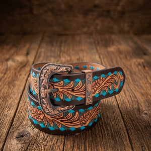 Premium Hand Tooled Leather <b>Belts</b> Artisan Crafted Full Grain <b>Western</b> Leather Tooling <b>Belts</b> for <b>Men</b> and Women Wholesale Supply - Product Image 5