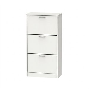 Meuble à chaussures moderne 2525 en bois à 3 tiroirs, fin, avec rangement double niveau inclinable et rabattable, pour entrée, salon, salle de sport - Product Image 3