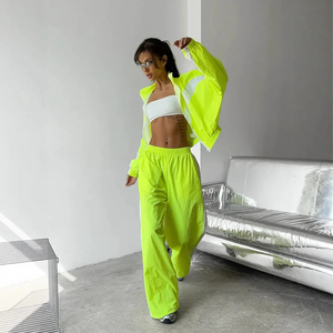 OEM <b>Women</b>’s Color Block Tracksuit Set – Zip-Up <b>Jacket</b> & High Waist Pants Casual Athleisure 2-Piece Outfit tracksuit for <b>women</b> - Product Image 5