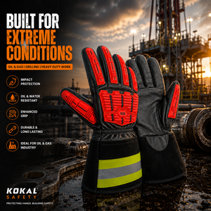 Gants en cuir résistants aux chocs TPR pour le pétrole et le gaz, le forage, l'exploitation minière, la construction et les travaux industriels lourds - Product Image 3