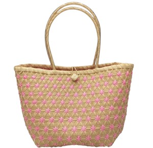 Sac fourre-tout tendance en plastique tressé géométrique fait main pour femme – Idéal pour l'été, la plage et les vacances - Product Image 2