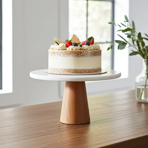Wood & <b>Marble</b> <b>Cake</b> <b>Stand</b> Fancy Decorative <b>Marble</b> Top Acacia Wood <b>Cake</b> <b>Stand</b> Decorative Modern Design - Product Image 6
