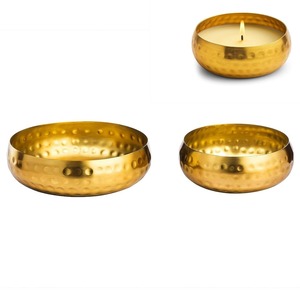 Porte-bougie en laiton fait main, style bohème rond, décoration de table d'intérieur, salon, toutes saisons - Product Image 1
