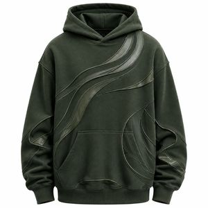 Men's Hooded Sweatshirt Regular Fit Solid Color Pocket Casual Autumn Knitted Fleece <b>Raglan</b> Sleeve 100% Cotton Quick Dry - Product Image 5