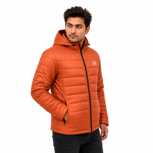 Custom Men's Insulated Casual Zip Up Men's Jackets Puffer Coat Hooded Padded Jacket <b>Winter</b> Lightweight <b>Quilted</b> Outerwear OEM - Product Image 4