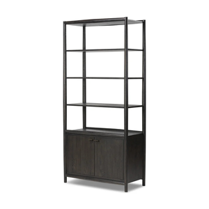 Mueble de Salón Moderno de Madera Maciza con 4 Estantes y Puertas de Almacenamiento, Diseño Minimalista, Muebles para el Hogar - Product Image 6