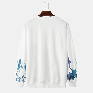 Sudadera de punto de algodón para mujer, cuello redondo, hombros caídos, de secado rápido, 380g, estampado frontal personalizado, para otoño - Product Image 1