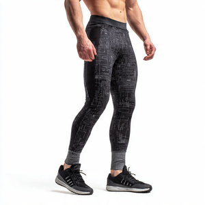 Compression Wear Athletic Leggings Basketball Tight Leggings <b>Men's</b> 100% Polyester Printed <b>Base</b> <b>Layer</b> Leggings <b>MEns</b> - Product Image 3