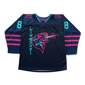 Camisetas de Hockey sobre Hielo para Hombre, Personalizadas al por Mayor, con Estampado Animal, Cuello en V, Transpirables, Profesionales, con Tecnología Tackle Twill - Product Image 1