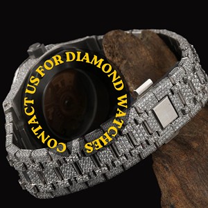 Exclusive Design Full Iced Moissanite Diamond Red Arabic Numerals Round Dial Quartz Sport Business Fashion Watch Glass Dial - Product Image 4