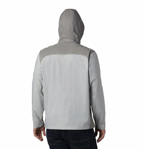 เสื้อแจ็คเก็ตผู้ชายสีเทาแบบมีฮู้ด ผ้า softshell กันน้ำ ซิปหน้า ป้องกันลม ทรงปกติ ใส่ได้ทุกฤดู - Product Image 2