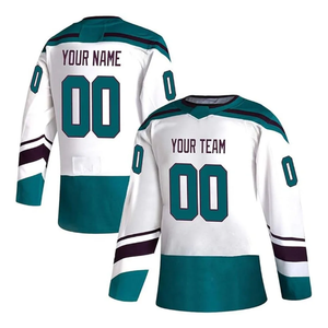 Maillot de hockey sur glace pour homme de qualité supérieure, logo personnalisé imprimé par sublimation, tissu en maille respirant à séchage rapide, 100% polyester, manches longues - Product Image 5